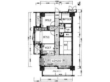 松任グリーンマンション(3SLDK/3階)の間取り写真