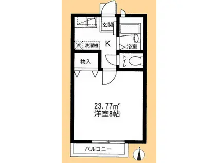 ソレアード・カピターレ(1K/2階)の間取り写真
