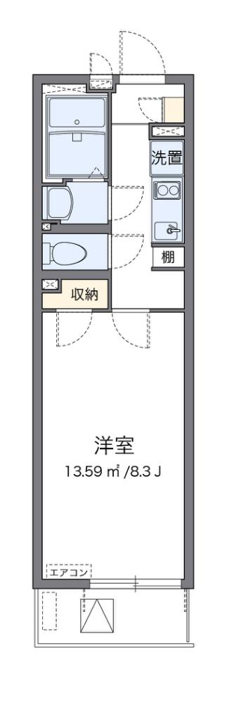 クレイノアンサンク(1K/3階)の間取り写真