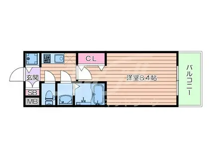 ディクス福島レジデンス(1K/3階)の間取り写真