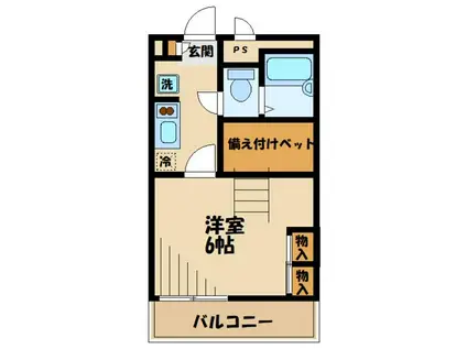レオパレスグリーンプラネット(1K/2階)の間取り写真