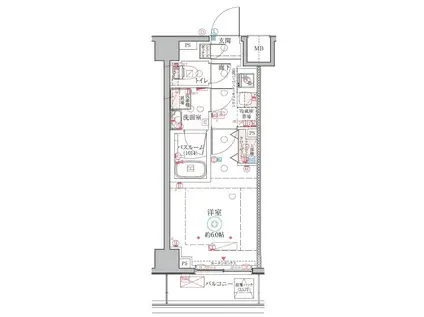 クレヴィスタ横浜天王町(1K/7階)の間取り写真