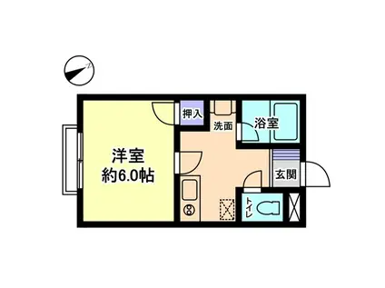 信開セルーラ上小松2(1K/2階)の間取り写真