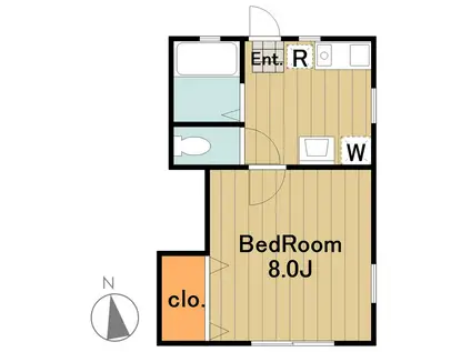 ドーム多摩A(1DK/1階)の間取り写真
