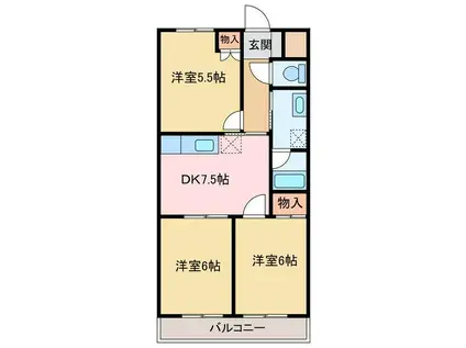 第7水野マンション(3DK/2階)の間取り写真