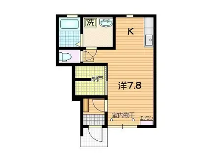 UNIR長田町(ワンルーム/1階)の間取り写真