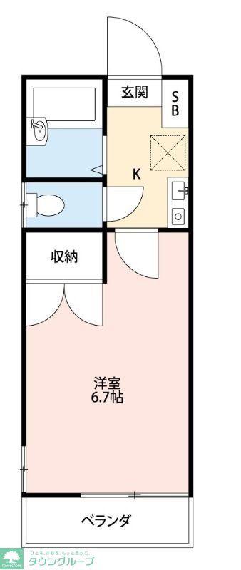 ハッピーハイツ(1K/1階)の間取り写真