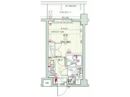 キャッスルステージ四谷(1K/4階)の間取り写真