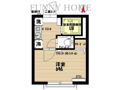 パインフォレスト(1K/2階)の間取り写真