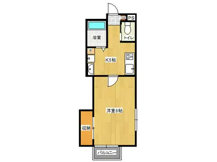 プチメゾン小野E(1K/2階)の間取り写真