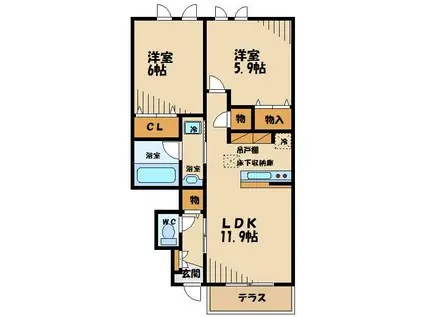 FABBRO(2LDK/1階)の間取り写真