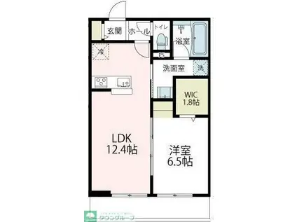 ヴァローレIII(1LDK/2階)の間取り写真