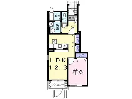 コンプリオ・カーサ(1LDK/1階)の間取り写真