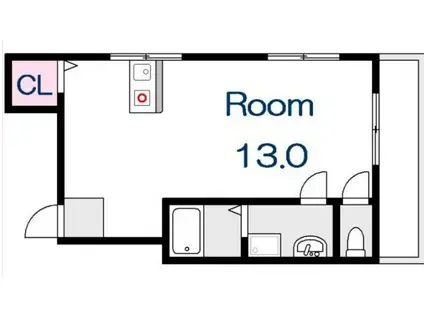 LUXES舟入(ワンルーム/4階)の間取り写真