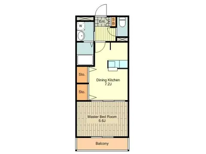 KIRIE MAISON国立(1DK/2階)の間取り写真