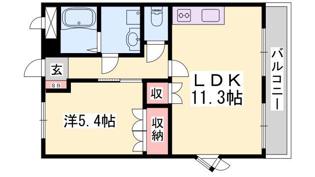 サンフィット(1LDK/2階)の間取り写真