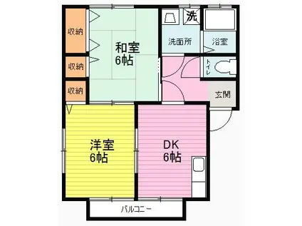 ソレイユ・リアン(2DK/2階)の間取り写真