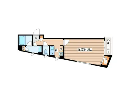 エルシャフト(1K/3階)の間取り写真
