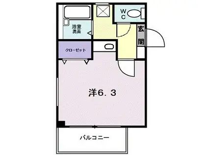 ディアコート(1K/1階)の間取り写真