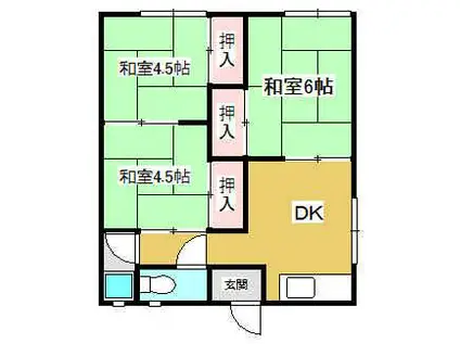 みどりコーポ(3DK/1階)の間取り写真