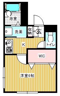 グリッド(1K/2階)の間取り写真