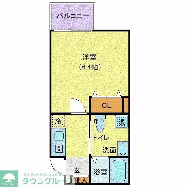 MQUARTO青井(1K/1階)の間取り写真