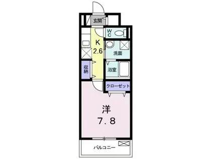 ラフレシール 新所沢(1K/1階)の間取り写真