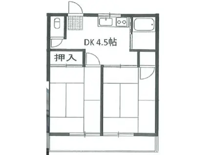 シモンハイツ(2DK/2階)の間取り写真