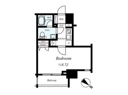 スパシエ トラッド 赤羽(1K/10階)の間取り写真