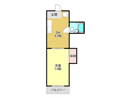 グリーンハイツオオバ(1DK/3階)の間取り写真