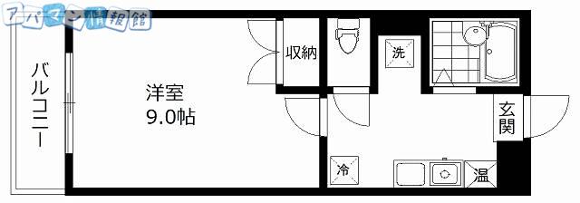 グランフォーレ浜浦(1K/2階)の間取り写真