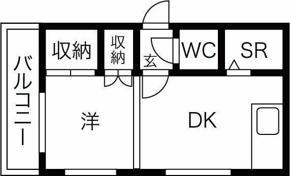 メゾンドール南4条(1DK/4階)の間取り写真