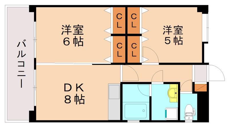 RSレジデンス松島(2DK/5階)の間取り写真