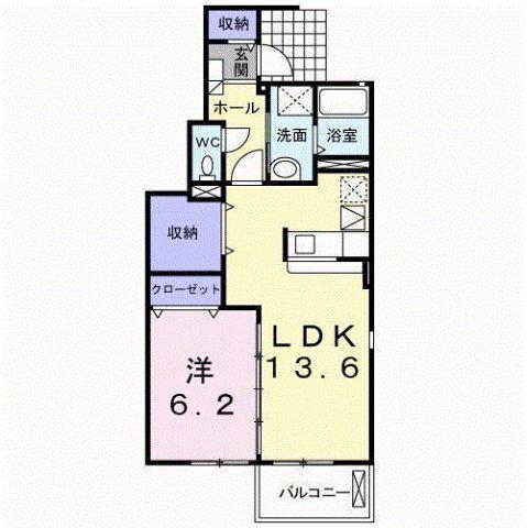 メゾン・フラン(1LDK/1階)の間取り写真