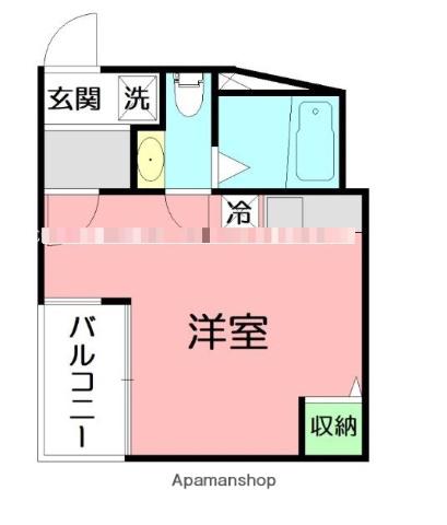 DEN鷹取Ⅱ(ワンルーム/3階)の間取り写真