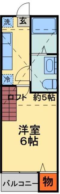 サニーサイド千葉(1K/1階)の間取り写真