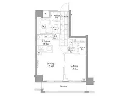 ザ・パークハビオ横浜山手(1DK/7階)の間取り写真