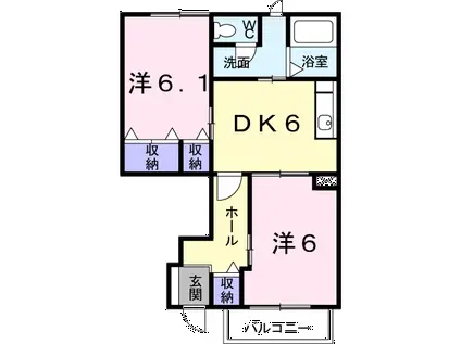 シャン・ミユ(2DK/1階)の間取り写真