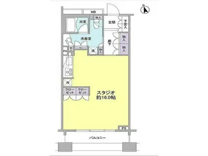 パークフラッツ銀座イースト(ワンルーム/11階)の間取り写真