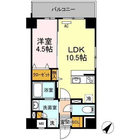 GRANDE・ROUE DAIWA(1LDK/7階)の間取り写真