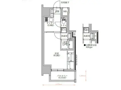 TENAS泉(1K/2階)の間取り写真