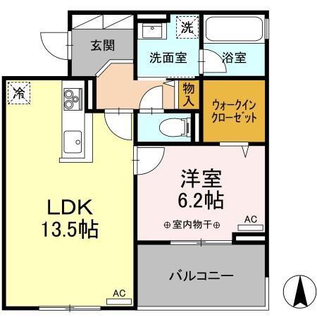 シャンテ(1LDK/3階)の間取り写真