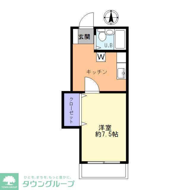 メゾンモナミ(1K/1階)の間取り写真