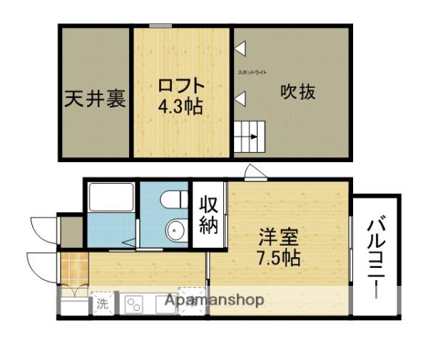 LA CASA新深江(1K/8階)の間取り写真