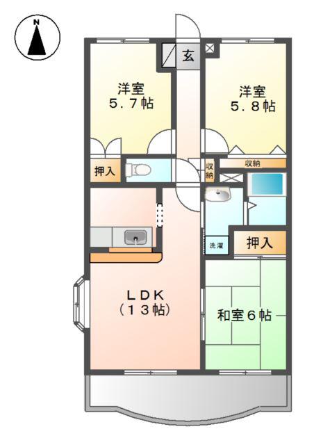 AVENIR(3LDK/2階)の間取り写真