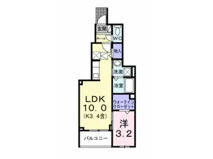 ハイライト(1LDK/1階)の間取り写真