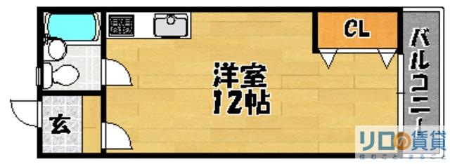 小林マンション(ワンルーム/2階)の間取り写真