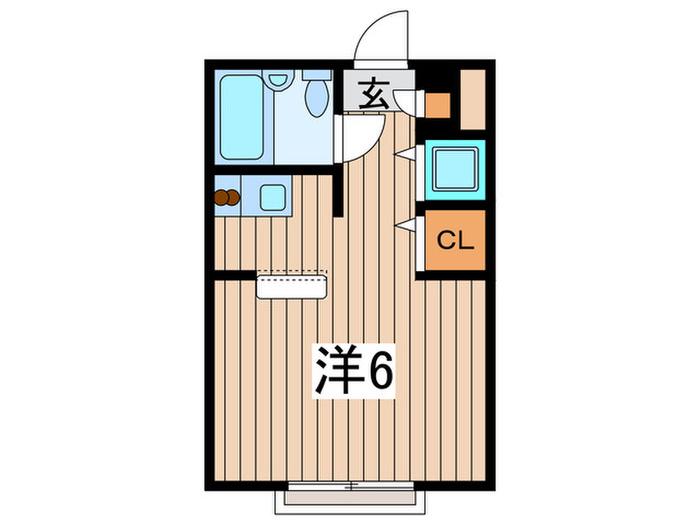 ワコーレエレガンス緑園都市(ワンルーム/2階)の間取り写真