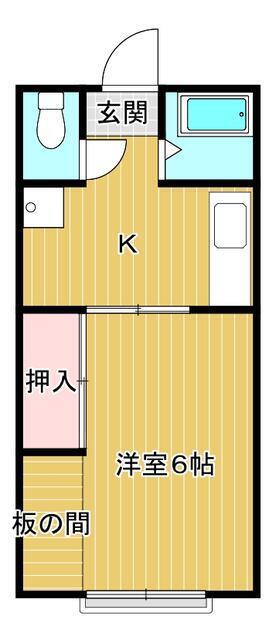 コーポさとう(1K/2階)の間取り写真