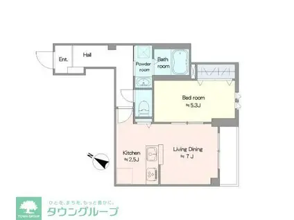 イーストIM(1LDK/3階)の間取り写真